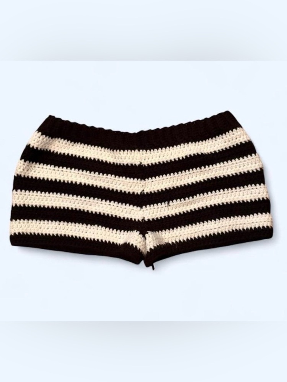 Handmade striped micro shorts